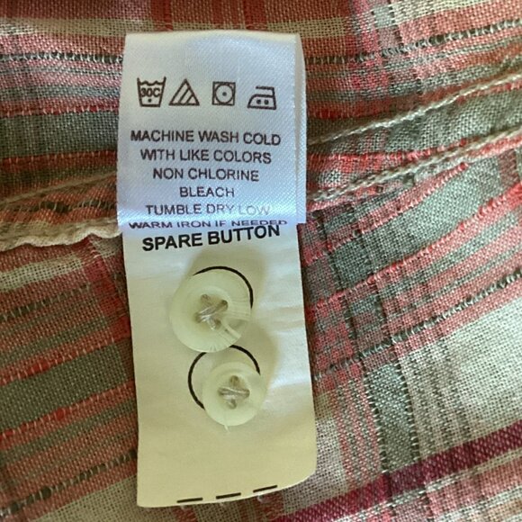 Aventura Organic Plaid Button Down Long Sleeve Shirt Sz S #41A - Picture 9 of 9